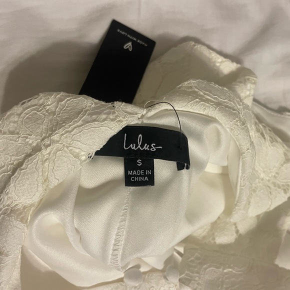 Lulus All My Adoration White Lace Halter Shift Dress - Picture 8 of 8